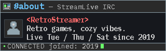 IRC Minimal About panel preview